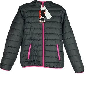 Climate Concepts Ladies Hood Down Look Jkt Black/Fuscia-Large